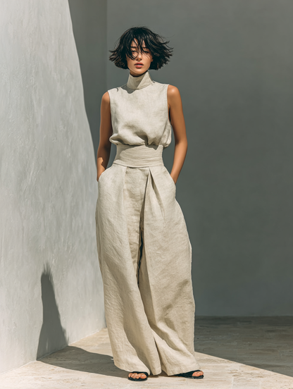 Venancia™ | Completo Minimalista Top e Pantaloni a Gamba Larga