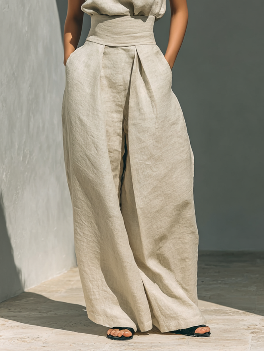 Venancia™ | Completo Minimalista Top e Pantaloni a Gamba Larga