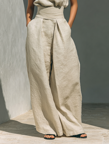 Venancia™ | Completo Minimalista Top e Pantaloni a Gamba Larga