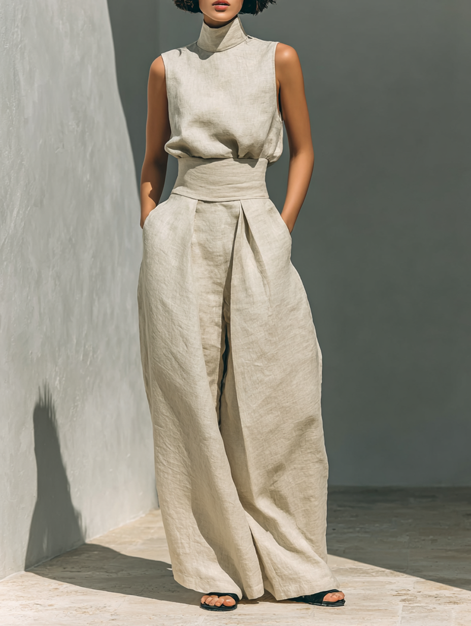 Venancia™ | Completo Minimalista Top e Pantaloni a Gamba Larga