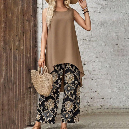 Tránsito™ | Completo Boho Tunica e Pantaloni a Gamba Larga