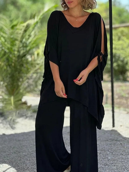 Ursula™ | Completo con tunica a spalle scoperte e pantaloni