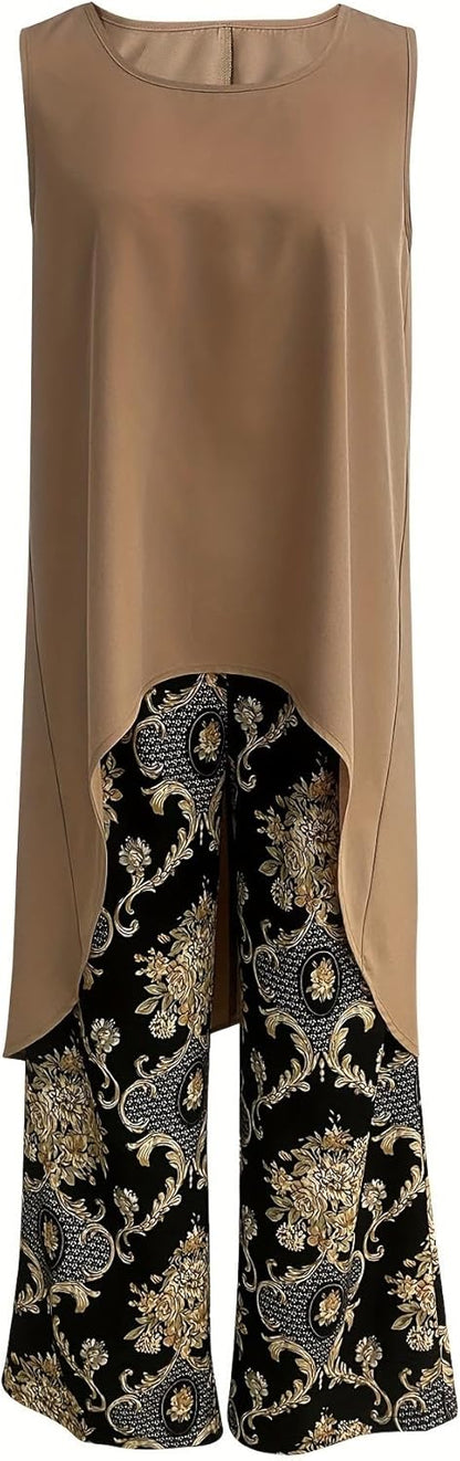 Tránsito™ | Completo Boho Tunica e Pantaloni a Gamba Larga