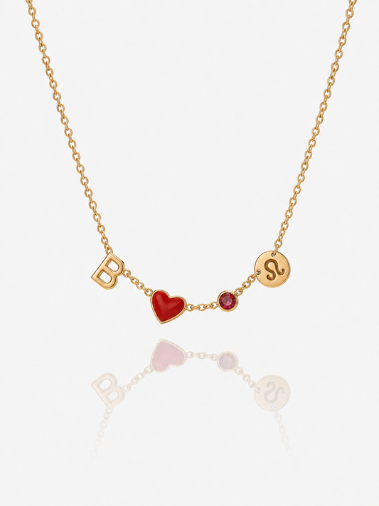 COLLANA CON INIZIALE A FORMA DI CUORE