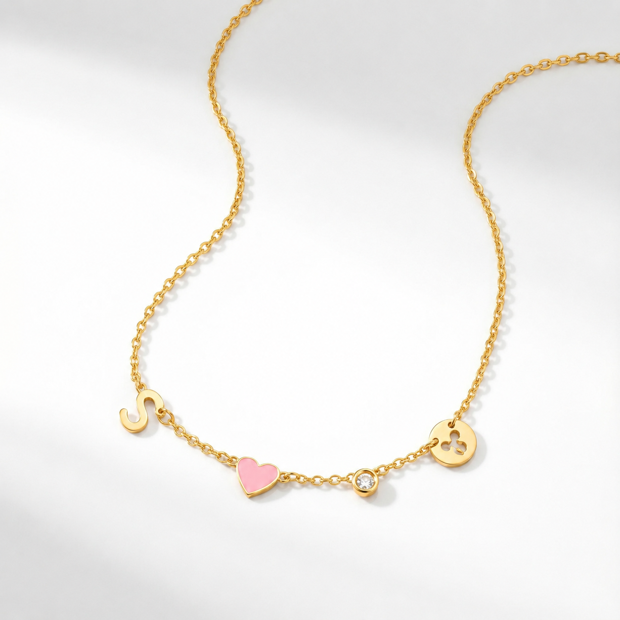 COLLANA CON INIZIALE A FORMA DI CUORE