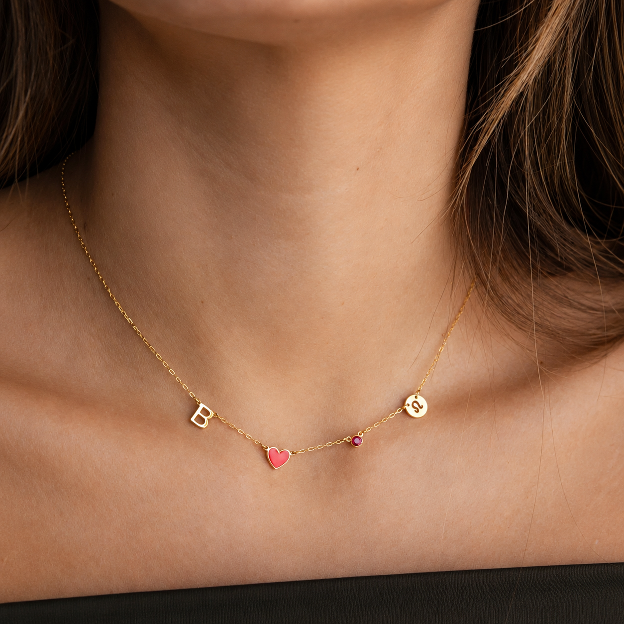 COLLANA CON INIZIALE A FORMA DI CUORE