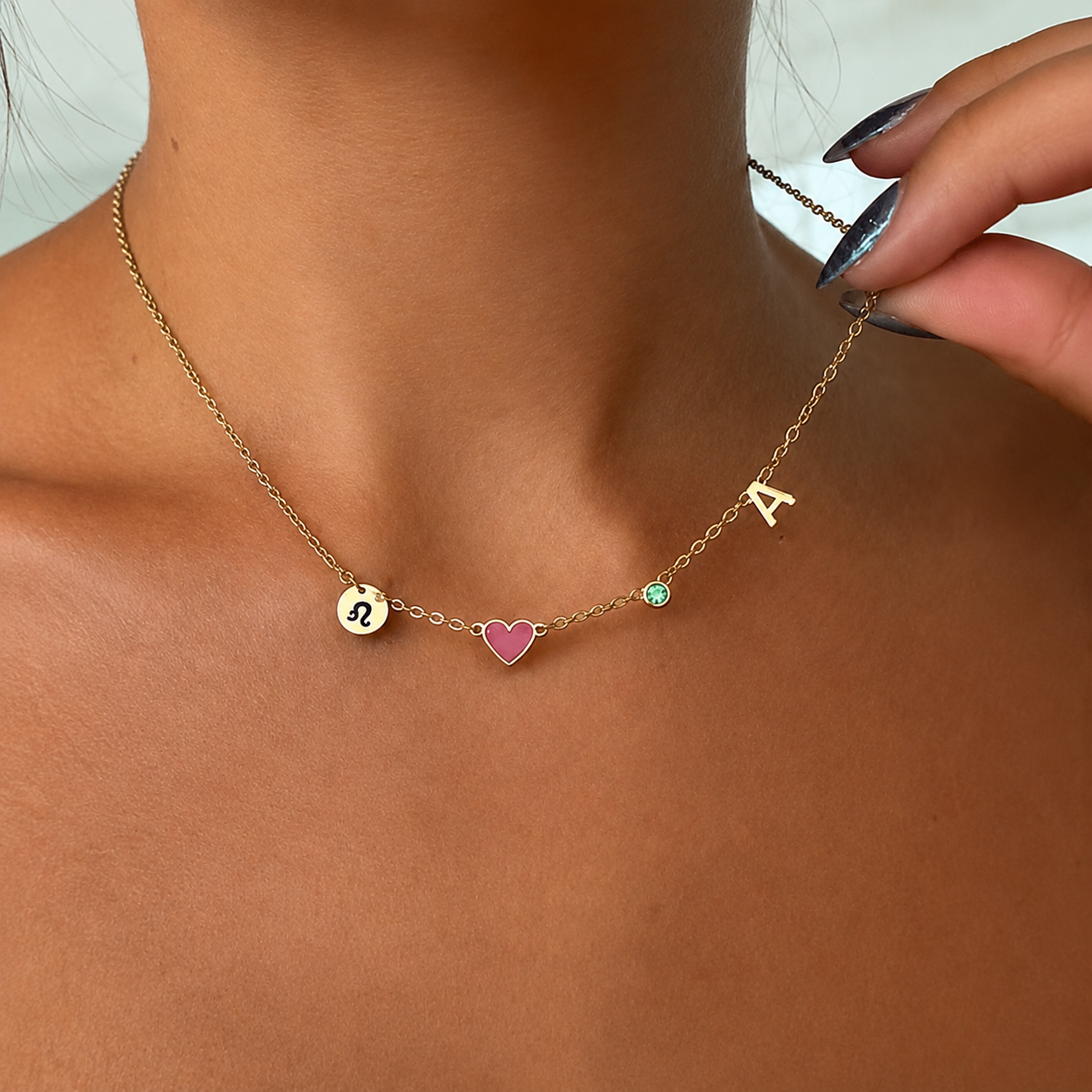 COLLANA CON INIZIALE A FORMA DI CUORE