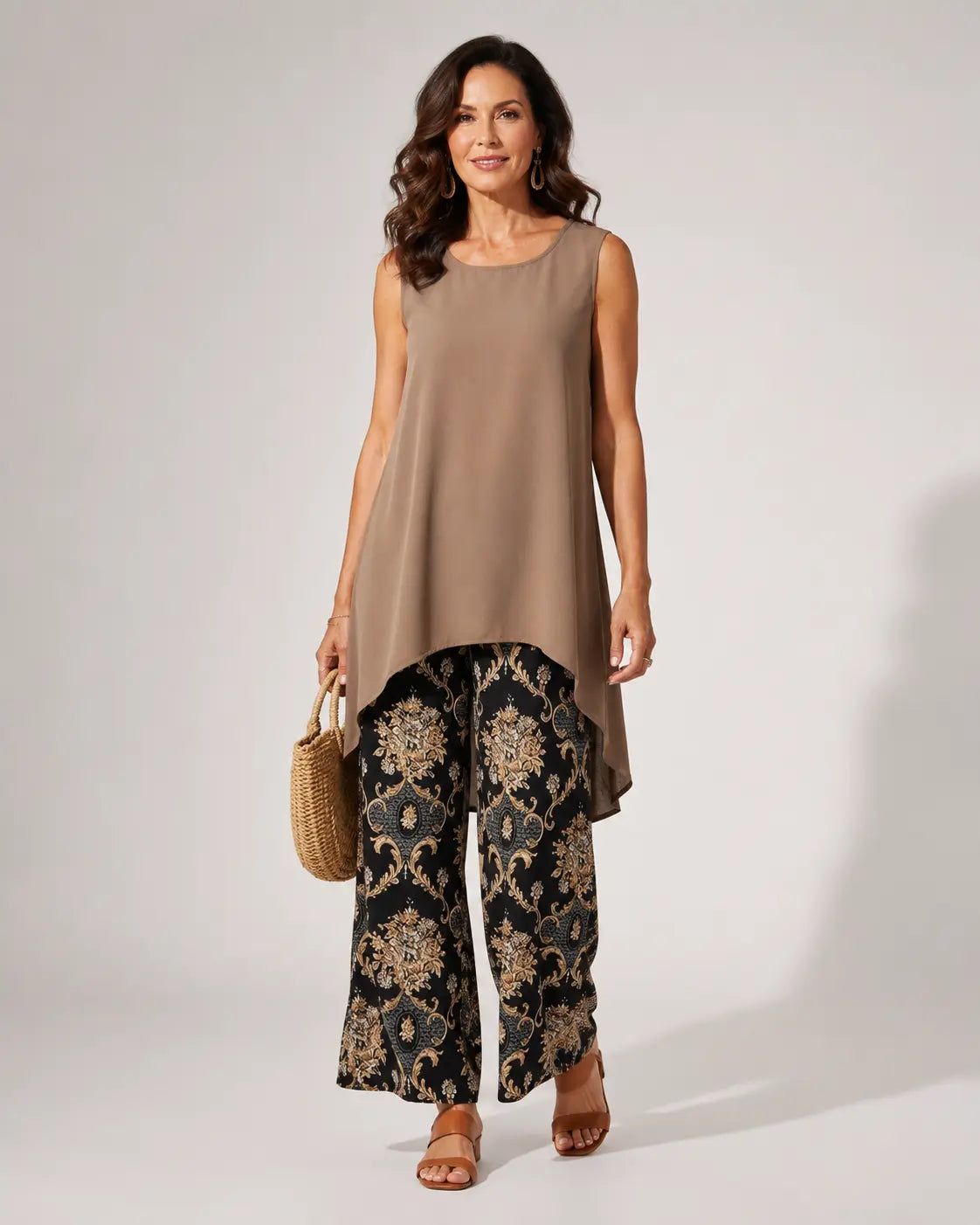 Tránsito™ | Completo Boho Tunica e Pantaloni a Gamba Larga