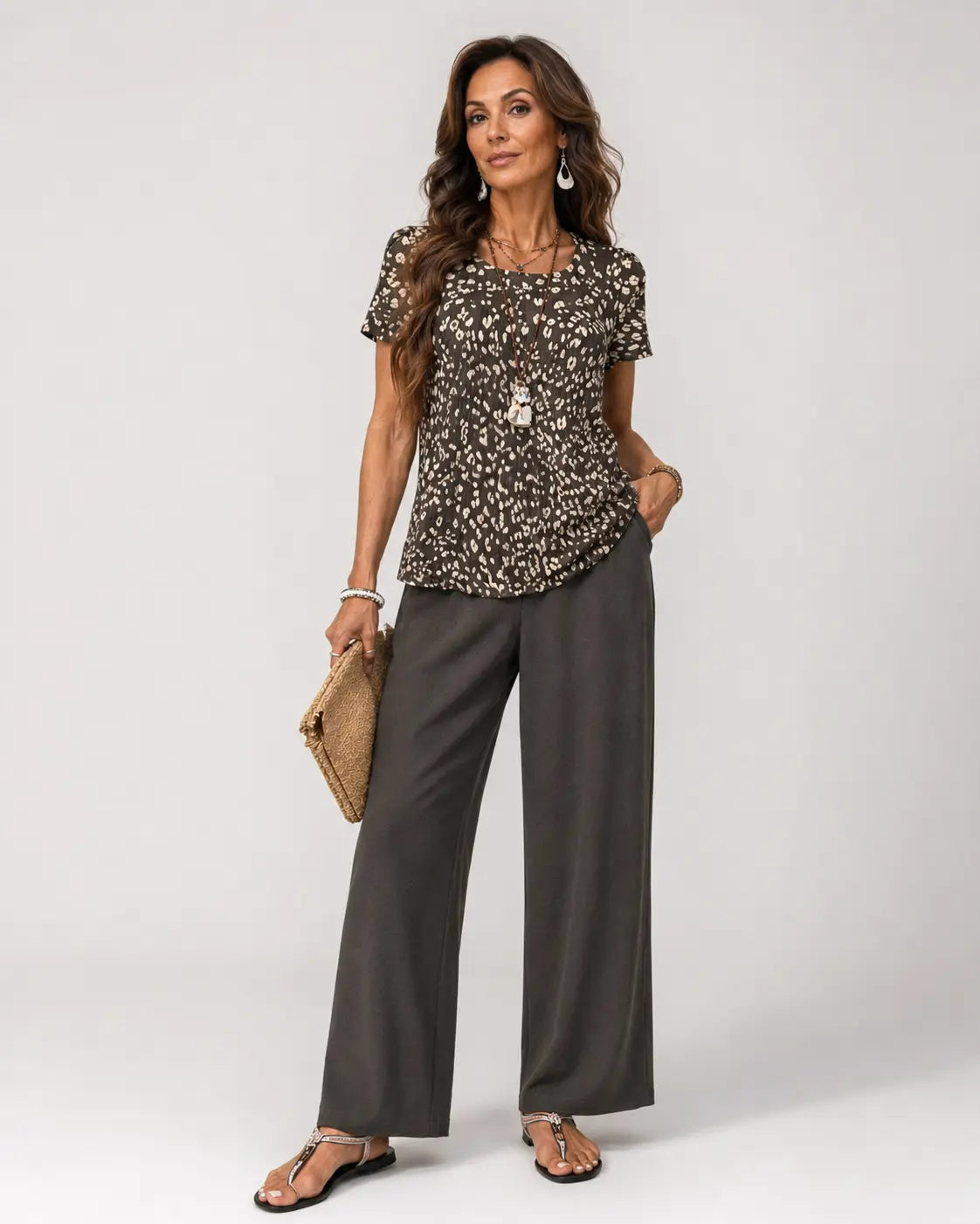 Higinia™ | Completo Animal Print con Top e Pantaloni a Gamba Larga