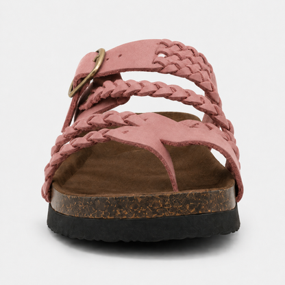 Sandali Donna Cuoio Intrecciato - Rosa