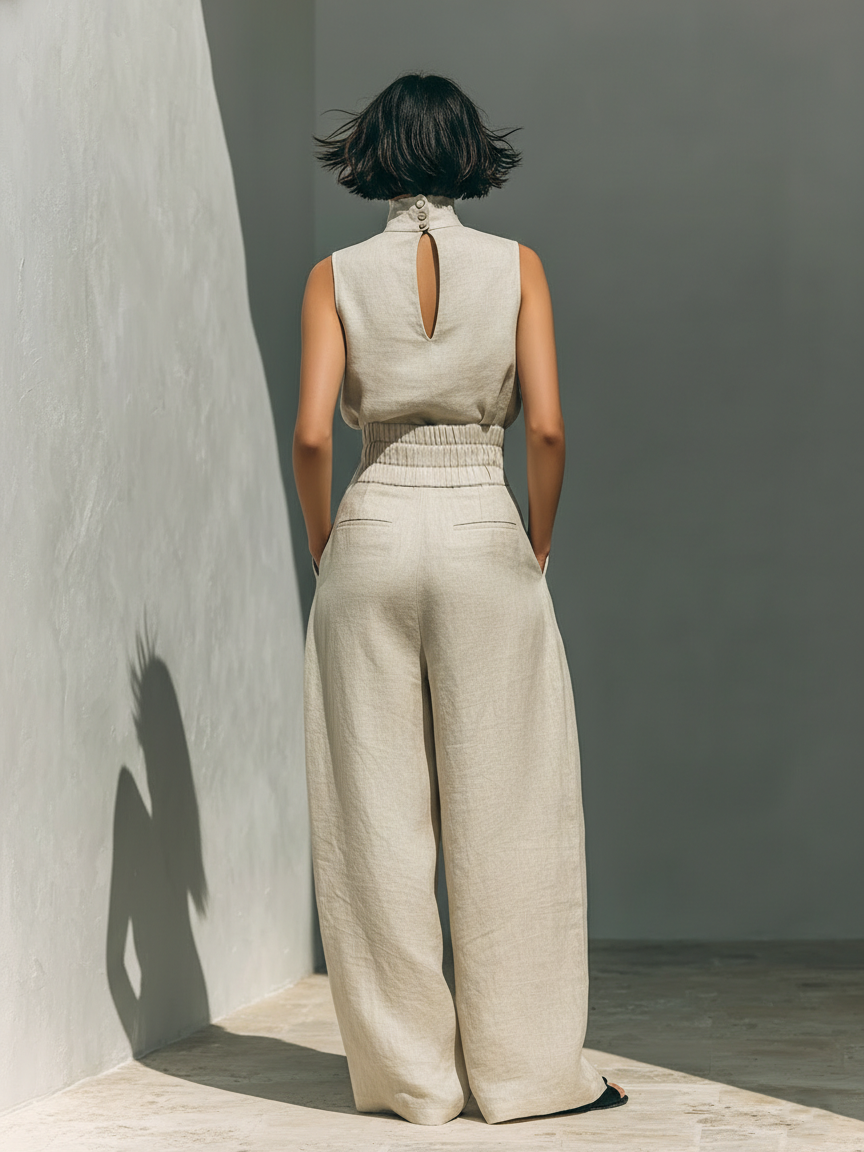 Venancia™ | Completo Minimalista Top e Pantaloni a Gamba Larga