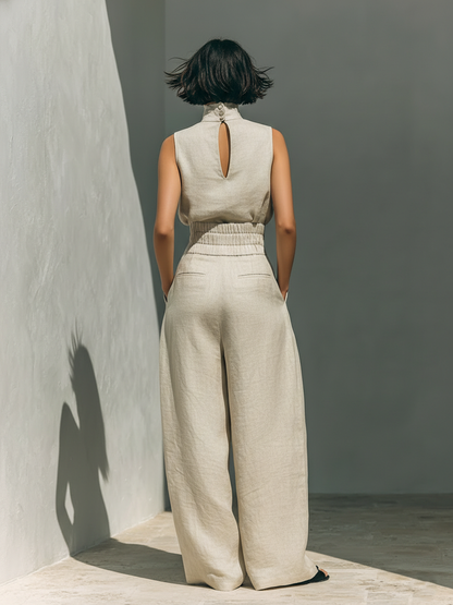 Venancia™ | Completo Minimalista Top e Pantaloni a Gamba Larga