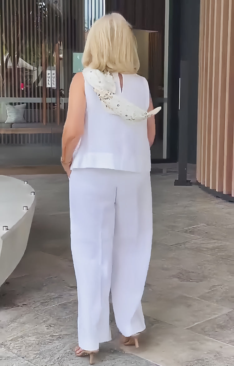 Trinidad™ | Completo Bianco con Camicetta e Pantaloni a Gamba Larga
