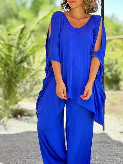 Ursula™ | Completo con tunica a spalle scoperte e pantaloni