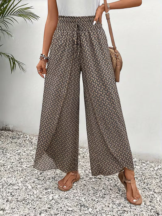 Pantaloni Palazzo a Stampa Floreale | Vita Elasticizzata