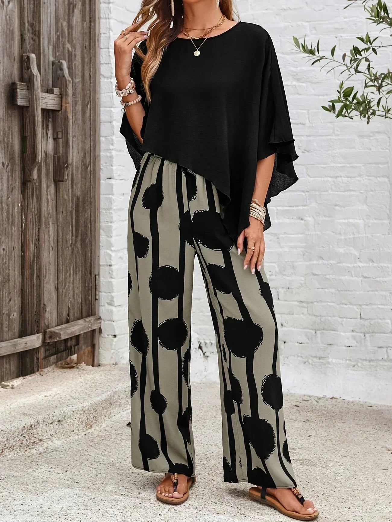 Valeriana™ | Set Top Asimmetrico e Pantaloni Boho