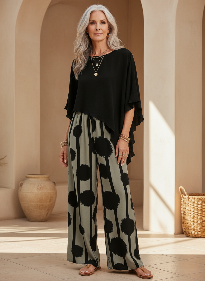 Valeriana™ | Set Top Asimmetrico e Pantaloni Boho