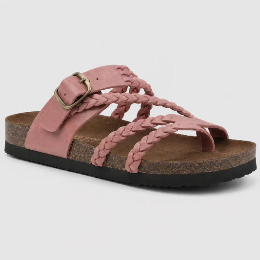 Sandali Donna Cuoio Intrecciato - Rosa